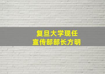 复旦大学现任宣传部部长方明