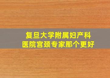 复旦大学附属妇产科医院宫颈专家那个更好