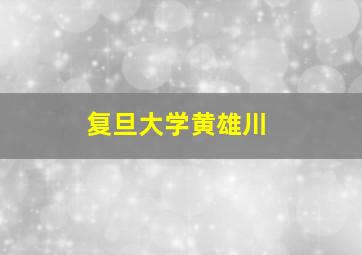 复旦大学黄雄川