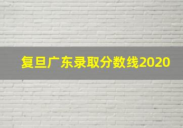 复旦广东录取分数线2020