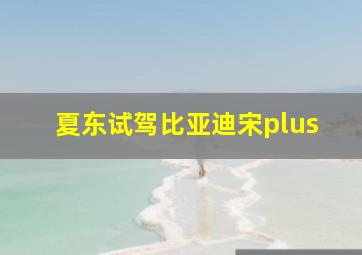 夏东试驾比亚迪宋plus