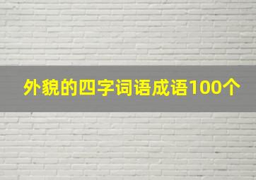 外貌的四字词语成语100个