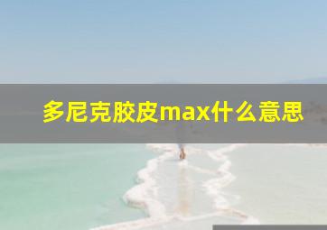 多尼克胶皮max什么意思