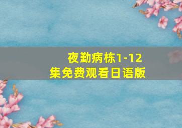 夜勤病栋1-12集免费观看日语版