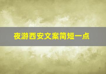 夜游西安文案简短一点