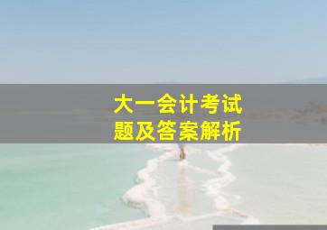 大一会计考试题及答案解析