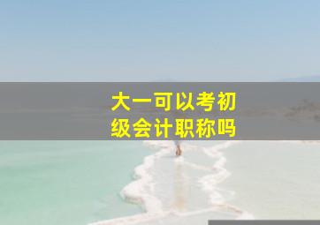 大一可以考初级会计职称吗