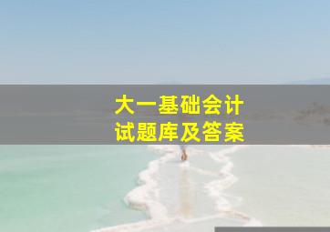 大一基础会计试题库及答案