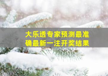 大乐透专家预测最准确最新一注开奖结果