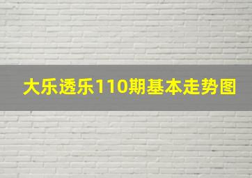 大乐透乐110期基本走势图