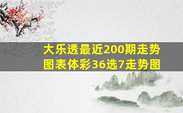 大乐透最近200期走势图表体彩36选7走势图