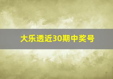 大乐透近30期中奖号