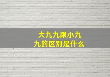 大九九跟小九九的区别是什么