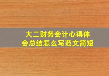 大二财务会计心得体会总结怎么写范文简短