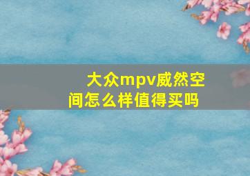 大众mpv威然空间怎么样值得买吗