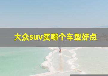 大众suv买哪个车型好点