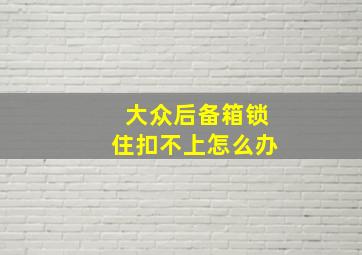 大众后备箱锁住扣不上怎么办