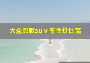 大众哪款suⅴ车性价比高