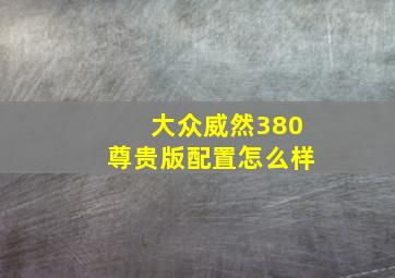 大众威然380尊贵版配置怎么样