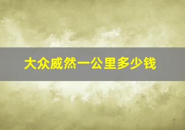 大众威然一公里多少钱