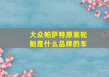 大众帕萨特原装轮胎是什么品牌的车