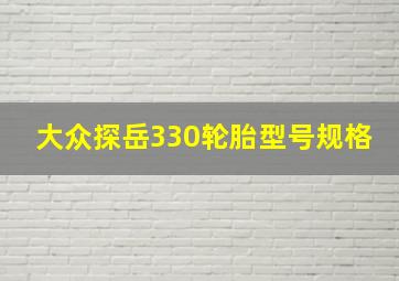 大众探岳330轮胎型号规格