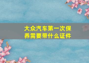 大众汽车第一次保养需要带什么证件