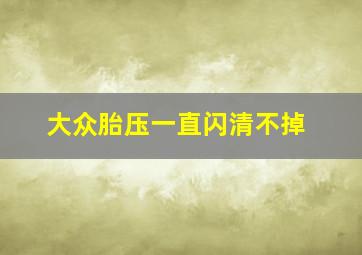 大众胎压一直闪清不掉