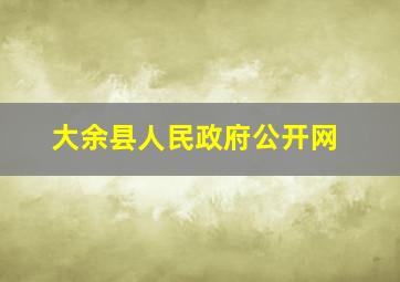 大余县人民政府公开网