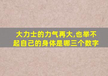 大力士的力气再大,也举不起自己的身体是哪三个数字