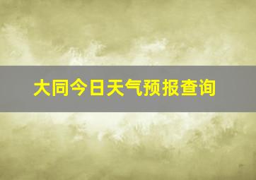 大同今日天气预报查询