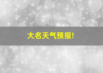 大名天气预报!