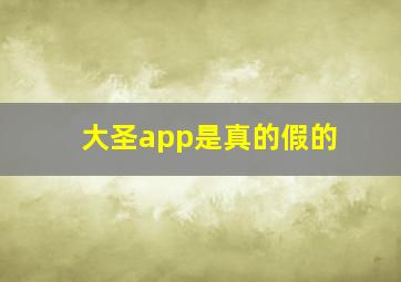 大圣app是真的假的