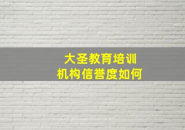 大圣教育培训机构信誉度如何