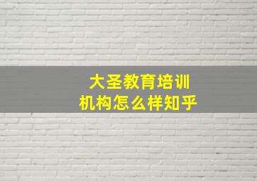 大圣教育培训机构怎么样知乎