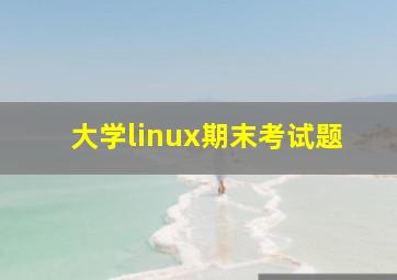 大学linux期末考试题