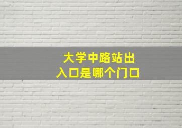 大学中路站出入口是哪个门口