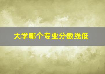 大学哪个专业分数线低