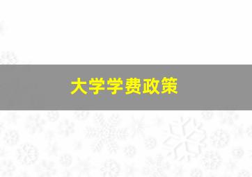 大学学费政策