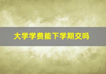 大学学费能下学期交吗