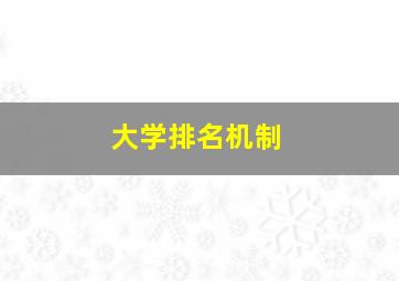 大学排名机制