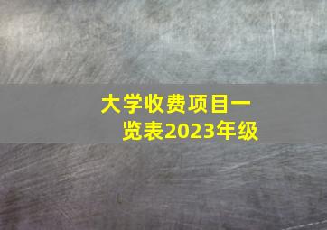 大学收费项目一览表2023年级