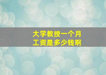 大学教授一个月工资是多少钱啊