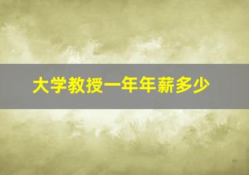 大学教授一年年薪多少