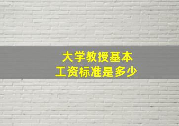 大学教授基本工资标准是多少