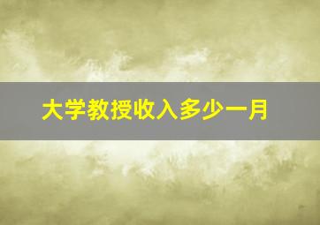 大学教授收入多少一月