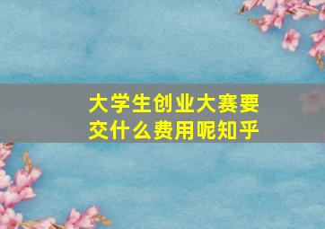 大学生创业大赛要交什么费用呢知乎