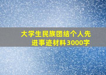 大学生民族团结个人先进事迹材料3000字