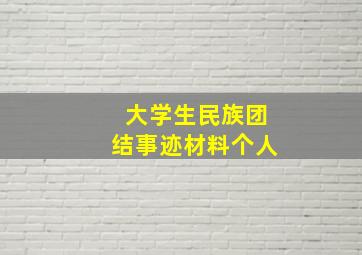 大学生民族团结事迹材料个人