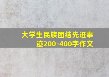 大学生民族团结先进事迹200-400字作文